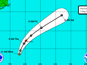 10-12 Hurricane Nicole 3 Day Track Forecast