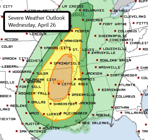 Severe Weather Outlook - Wednesday