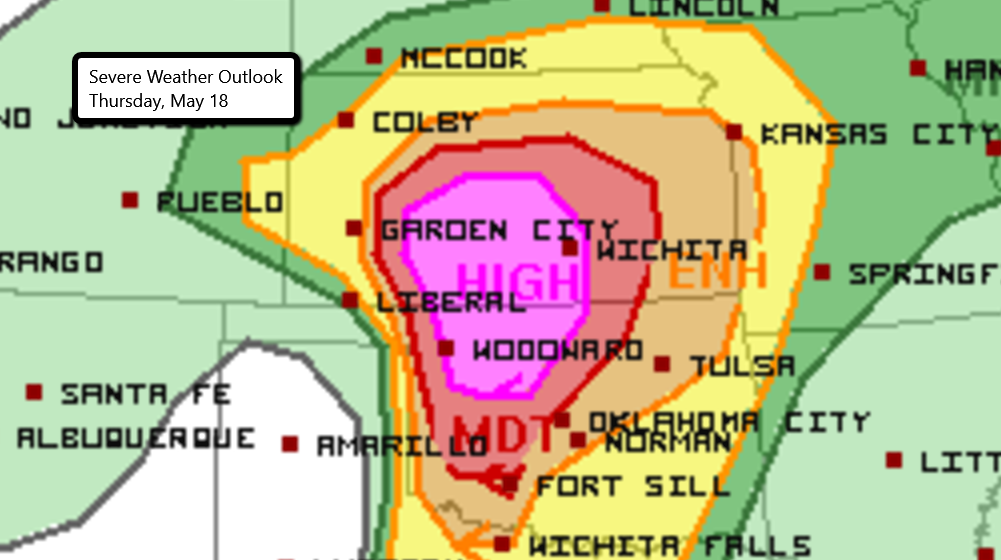  HIGH Risk Of Severe Weather KS OK