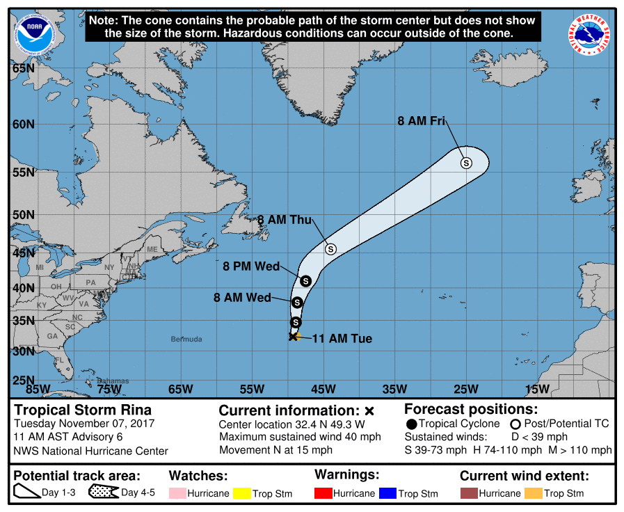 Tropical Storm Rina Forms