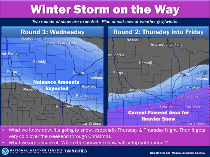 Snow Graphic via NWS Twin Cities