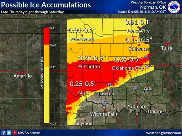 Ice Forecast via NWS Norman