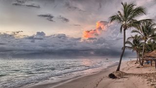 Tropical Beach Sunset Storm Hurricane